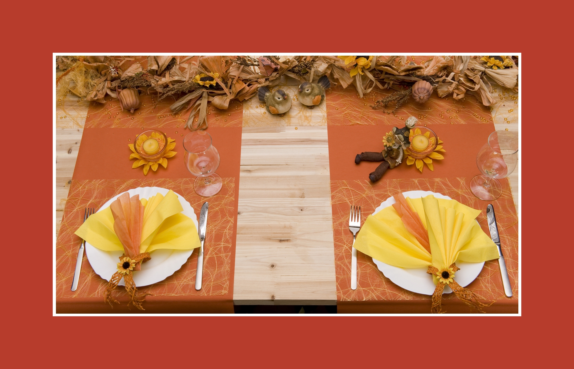 Tischdekoration Geburtstag Herbst Gelborange