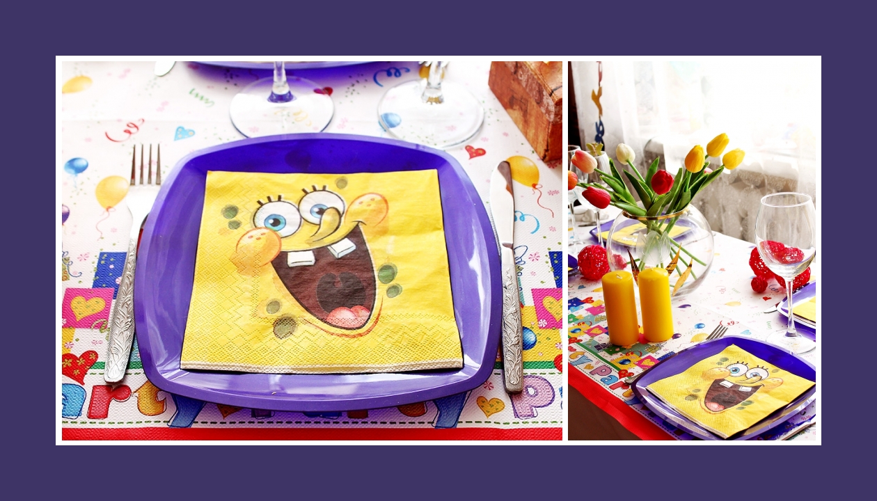 Bunte Deko Idee zum Kindergeburtstag Sponge Bob